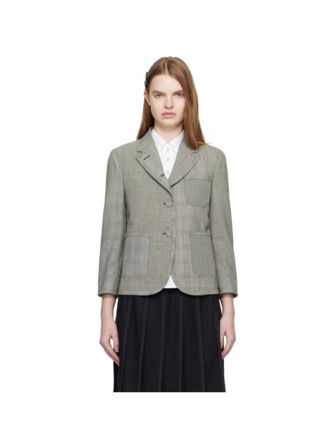 Thom Browne Black & White Funmix Fresco Cropped Sportcoat