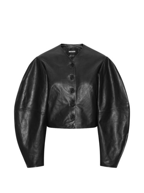 ROTATE Rotate Button Leather Jacket