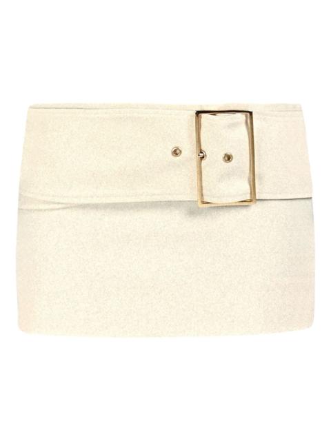 ROWEN ROSE buckle mini skirt