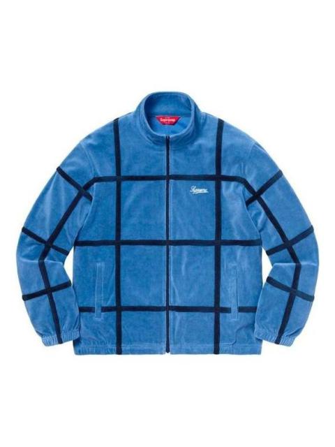 Supreme Grid Taping Velour Jacket 'Blue Black' SUP-SS20-509