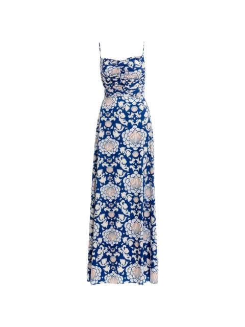 Agua by Agua Bendita Arista open-back shell-print maxi dress