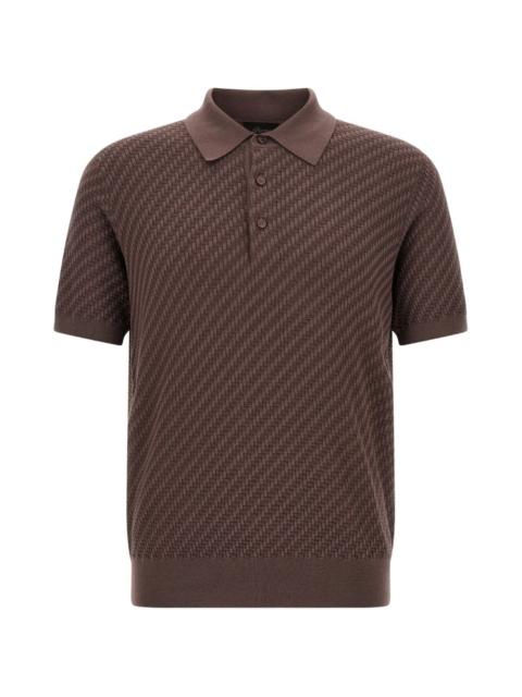 Brioni patterned-jacquard polo shirt