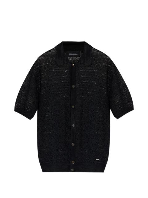 DSQUARED2 button-up open-knit shirt