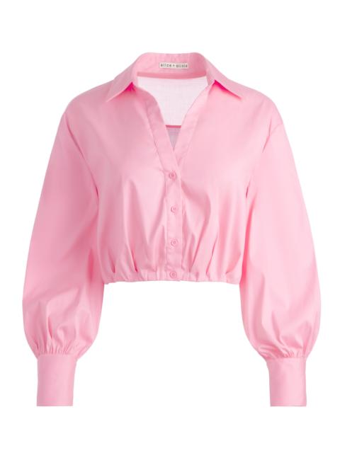 Alice + Olivia TRUDY CROPPED BUTTON DOWN