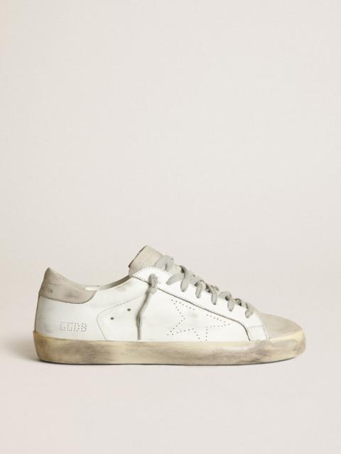 Golden Goose Men's Super-Star with perforated star and ice-gray heel tab