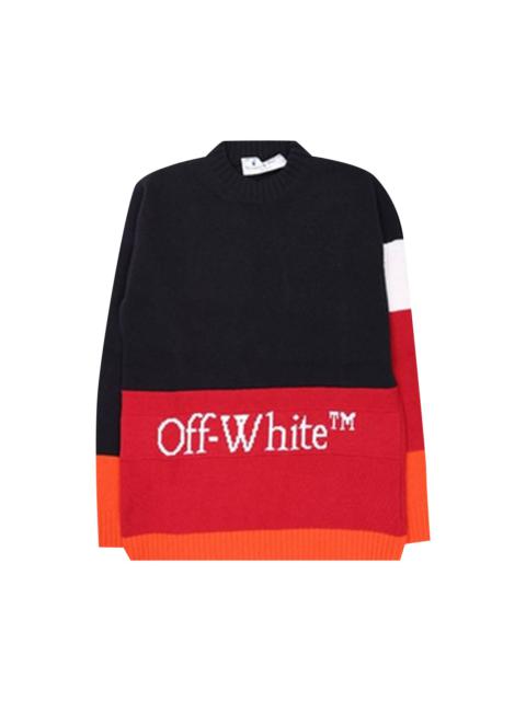 Off-White Color Block Off Crewneck 'Blue/Red'