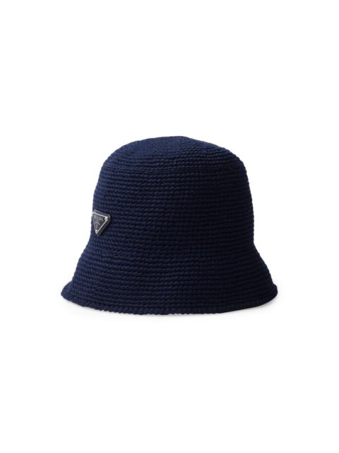 Prada Men's Crochet Bucket Hat - Blue