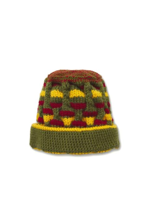 NICHOLAS DALEY Roots patterned beanie hat