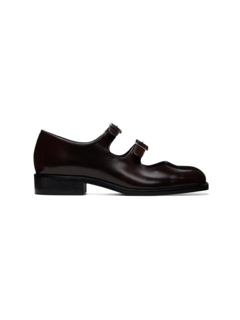 SANDY LIANG Brown Mary Jane Double Strap Welt Heels
