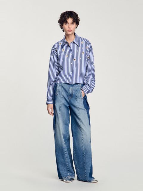 Sandro BEADED STRIPED SHIRT
