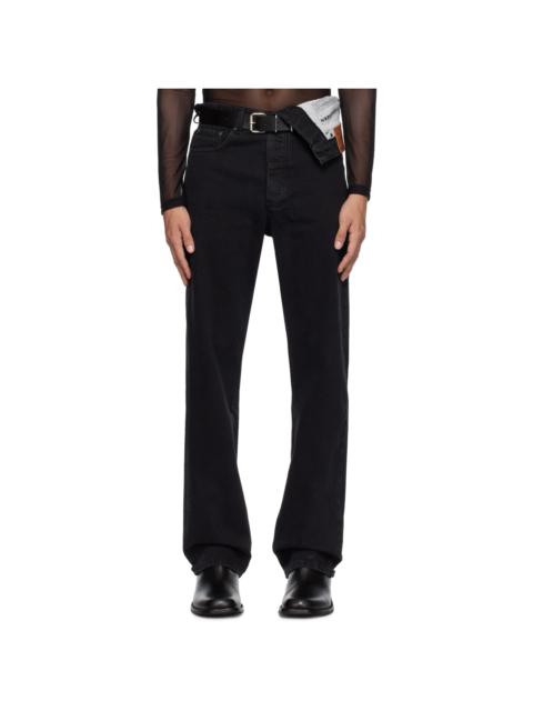 Y/Project Black Asymmetric Jeans
