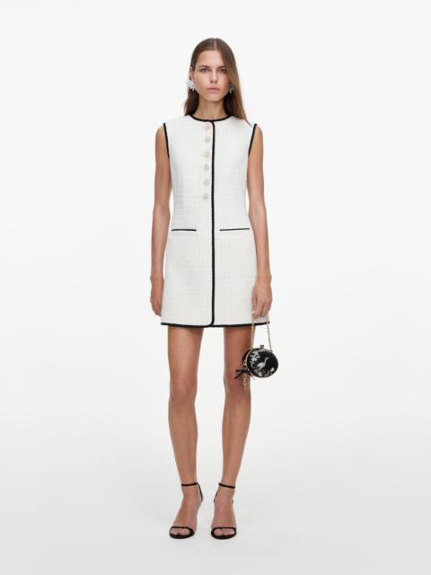 self-portrait Cream Sleeveless Boucle Mini Dress