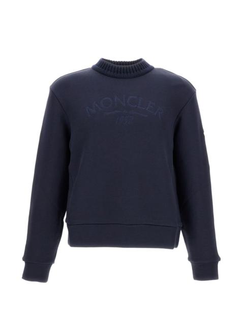 Moncler ribbed-cuffs embroidered sweatshirt