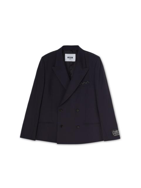 MSGM Wool "Dreamers University" double-breasted jacket