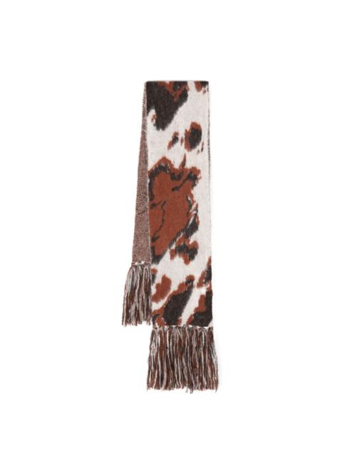 Stella McCartney abstract-pattern brushed wool-blend scarf