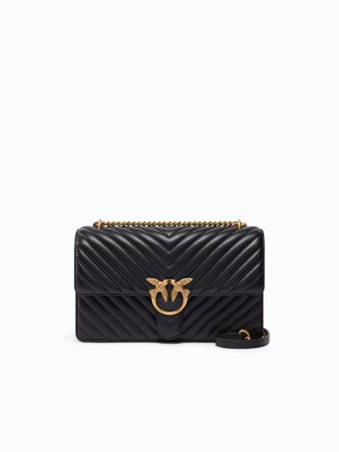 PINKO MEDIUM LOVE BAG ONE CHEVRON NEW BUCKLE SHOULDER BAG
