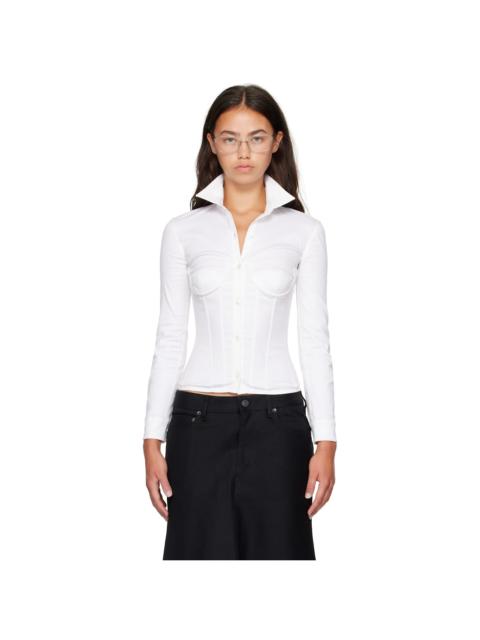 BALENCIAGA White Corseted Shirt