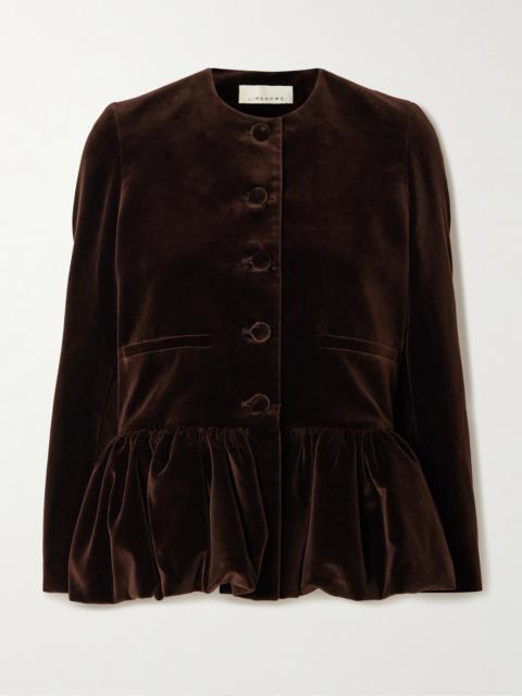 LIBEROWE Cotton-velvet Peplum Jacket