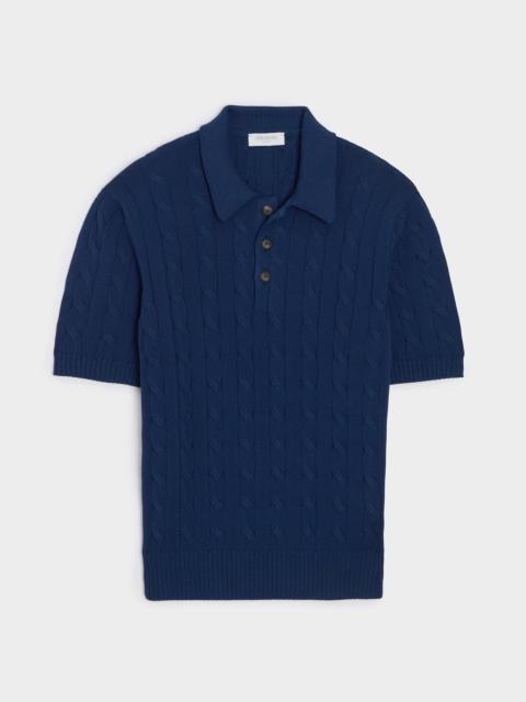 TODD SNYDER Italian Cotton Cable Sweater Polo
