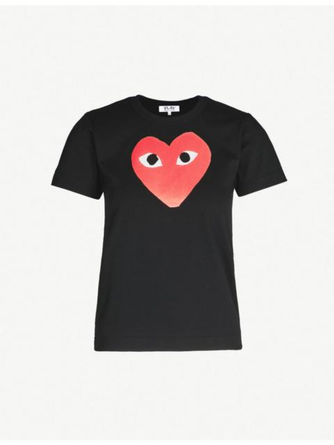 Comme des Garçons PLAY Middle heart-print cotton-jersey T-shirt
