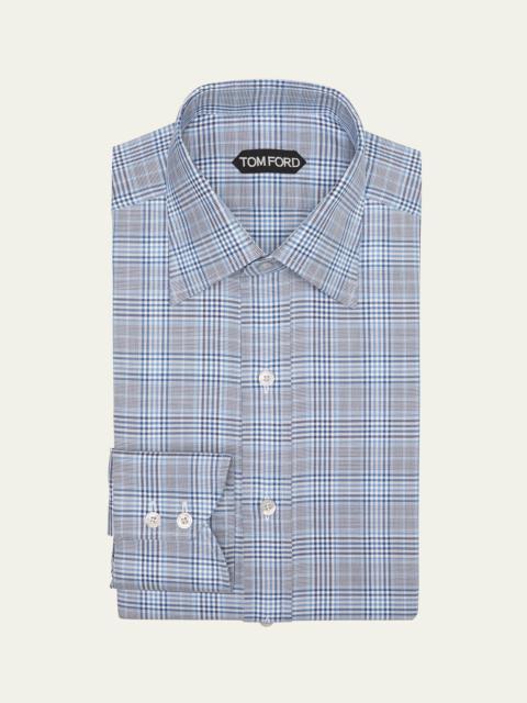 Men's Cotton Plaid Dress Shirt