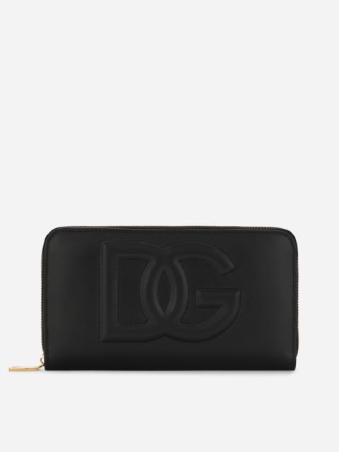 Dolce & Gabbana Calfskin zip-around DG Logo wallet