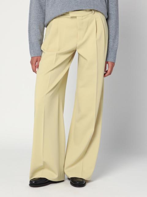 AMI Paris Wide lime-coloured wool trousers
