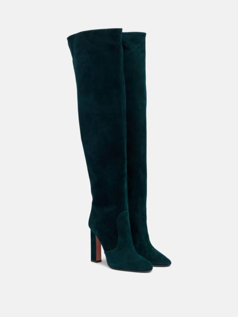 AQUAZZURA Joplin 105 suede knee-high boots