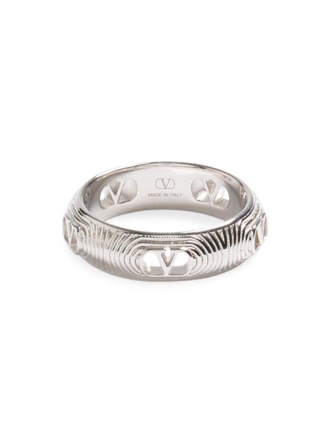 Valentino Men's Ovalette Metal Ring - Palladium