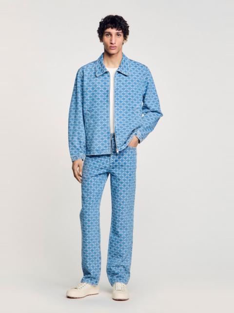 Sandro SQUARE CROSS DENIM JACKET