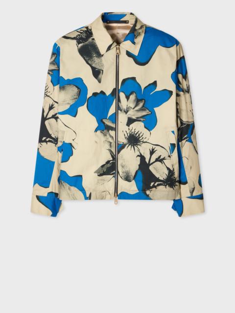 Paul Smith Blue and Ecru Floral Print Cotton Jacket