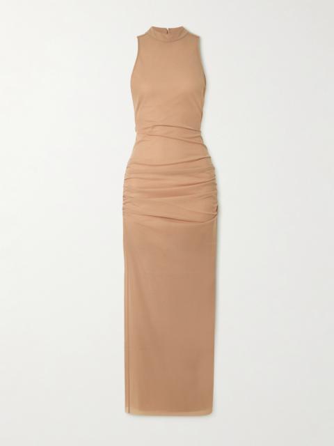 SIR. Ruby Open-back Gathered Crepe Midi Dress