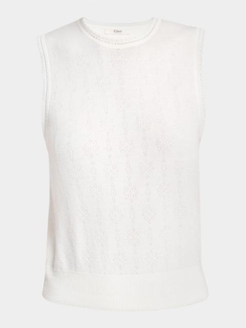 Chloé Pointelle Wool Sleeveless Top
