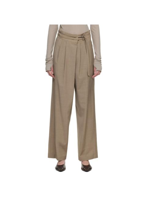 LE17SEPTEMBRE Brown Overwrap Wide Trousers