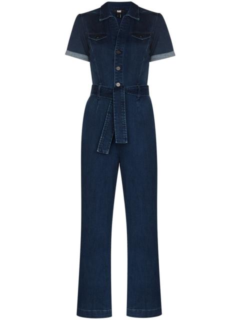 PAIGE Anessa short-sleeve denim jumpsuit