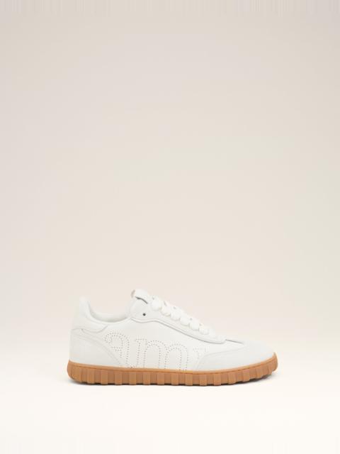 AMI Paris WHITE COWHIDE LEATHER STEP SNEAKERS