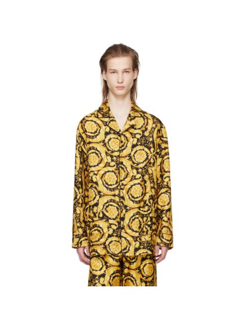 VERSACE Black & Yellow Barocco Pyjama Shirt