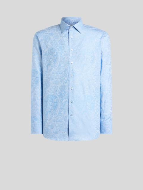COTTON JACQUARD SHIRT WITH PAISLEY FOLIAGE MOTIF