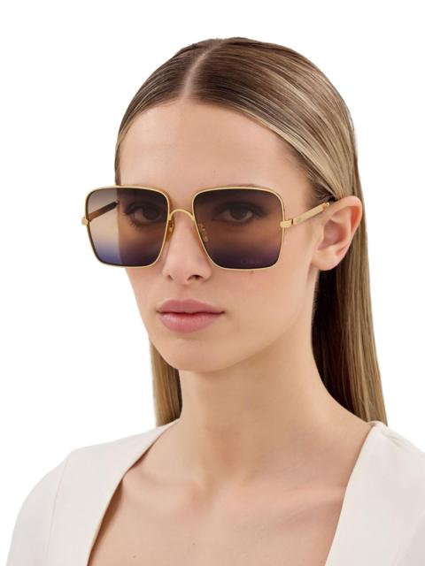 Chloé Women's Aly Bold 61MM Square Sunglasses - Gold Black