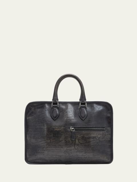 Berluti Men's Un Jour Venezia Scritto Leather Briefcase