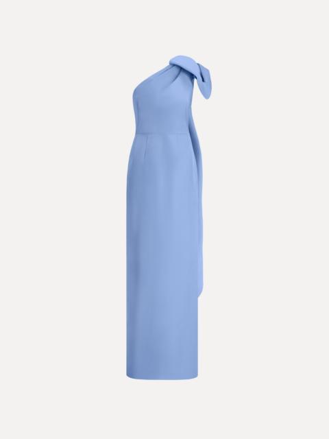Oscar de la Renta BOW-DETAIL FAILLE COLUMN GOWN