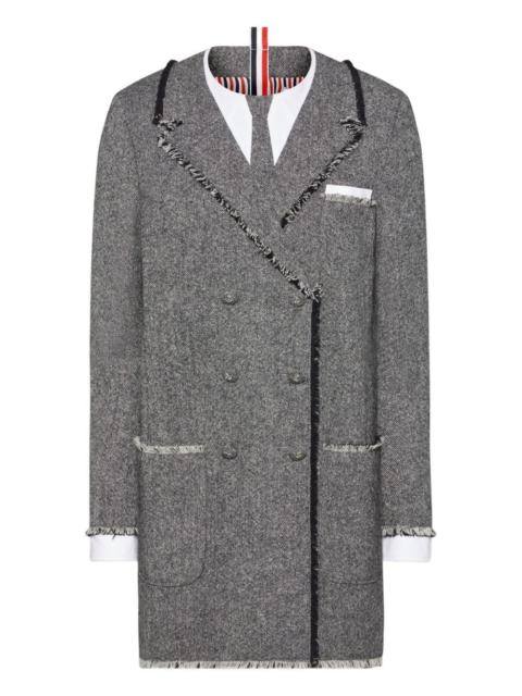 Thom Browne frayed-edge double-breasted mini dress