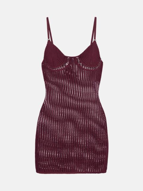 THE ATTICO Crochet cotton-blend minidress