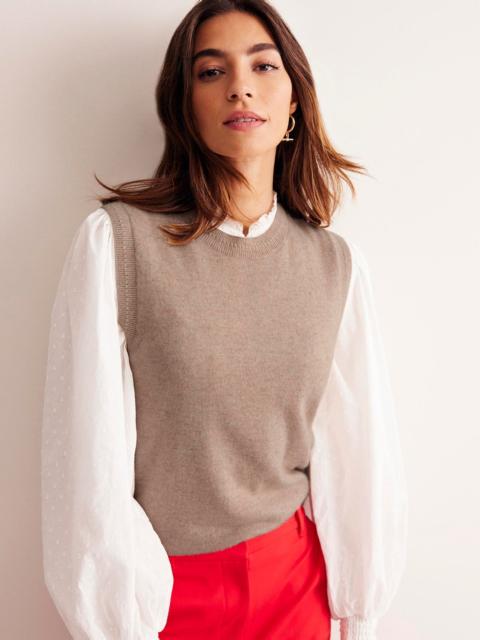 BODEN Eva Cashmere Vest-Chinchilla Melange