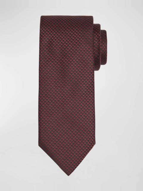 Men's Woven Triangle Silk Tie