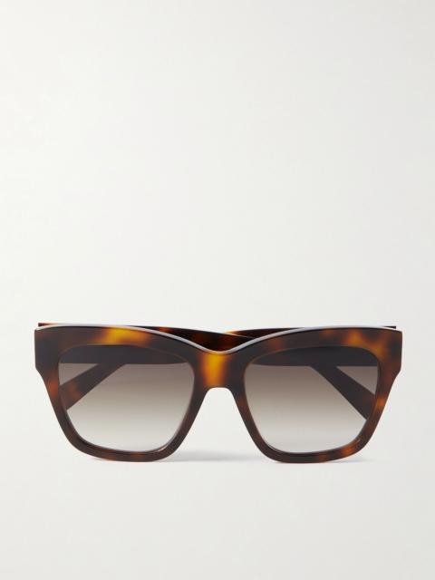 CELINE Triomphe square-frame tortoiseshell acetate sunglasses Tortoiseshell