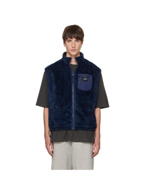 We11done Navy Reversible Fleece Vest