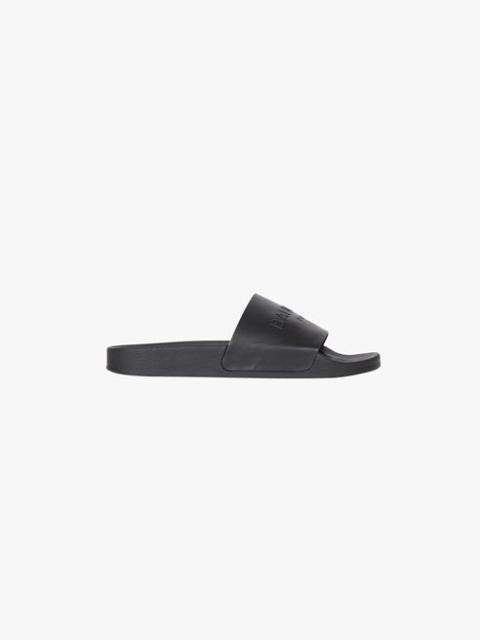 Balmain Black calfskin Calypso sandals with debossed tone-on-tone Balmain logo