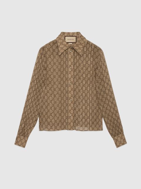 GUCCI GG damier print silk shirt
