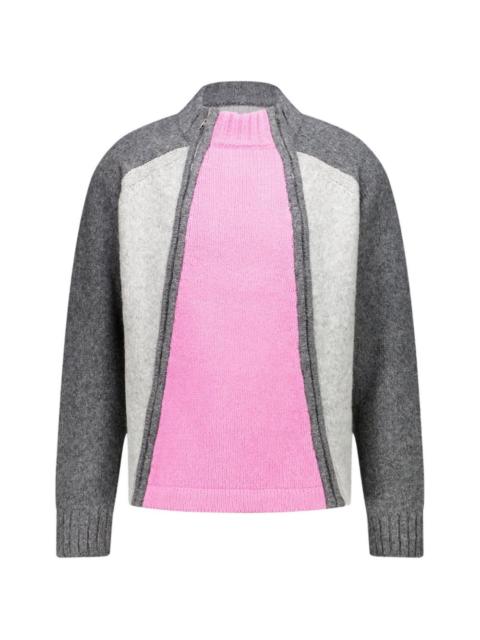 GmbH Ghassan zip colourblock sweater